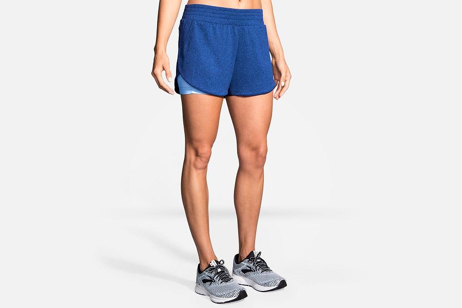 Brooks Rep 3 Women Athletic Wear & Running Short Blue MRC041526